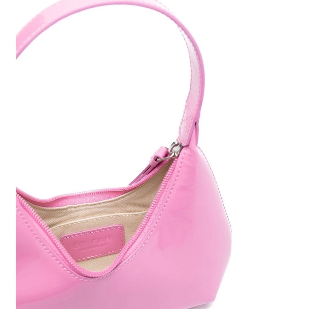 NEW BY FAR Baby Amber Patent Leather Shoulder Bag in Flamingo Pink - Picture 5 of 16